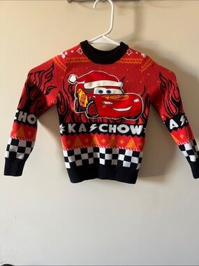 Kids' Red Lightning McQueen Knit Holiday Sweater - Disney/Pixar